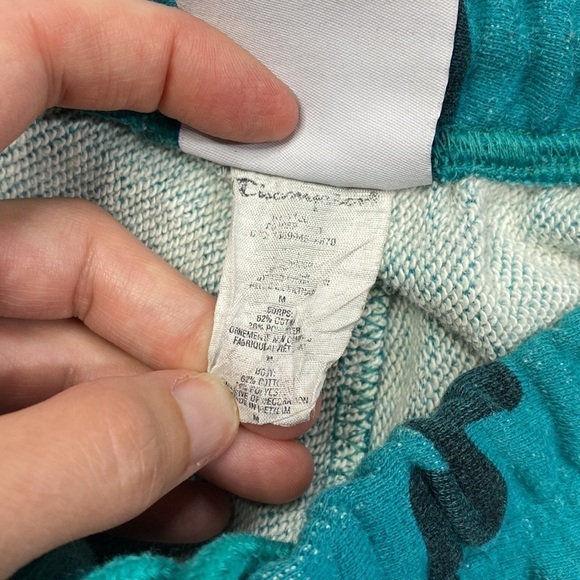 Champion Reverse Weave All over Print Script Green Shorts Size Medium - Picture 10 of 12